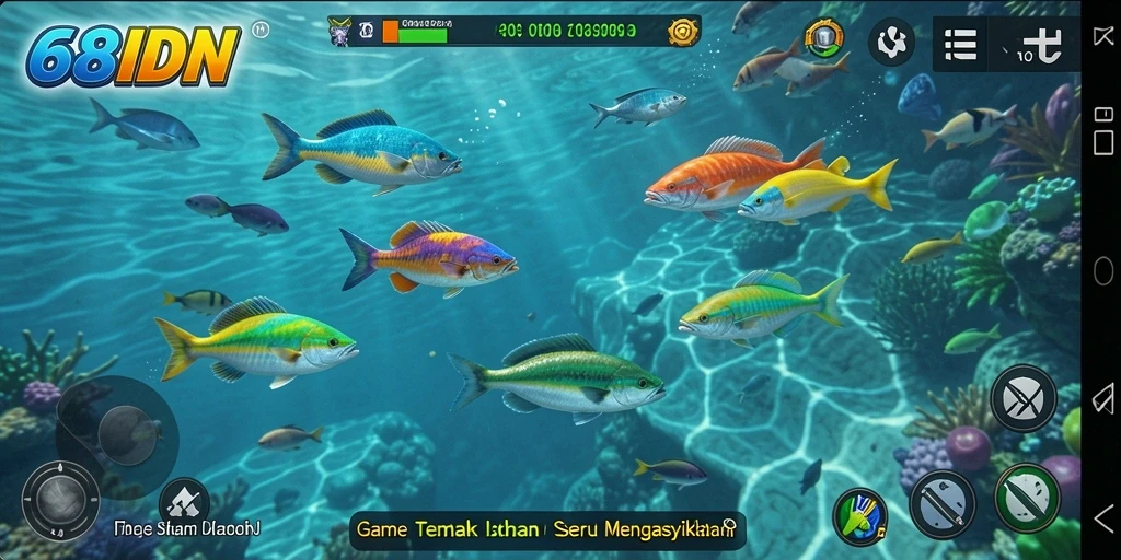 Tampilan gameplay 68IDN yang menampilkan aksi menembak ikan.