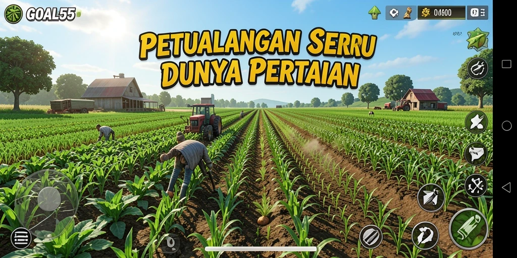 Tampilan menarik gameplay pertanian dalam GOAL55.