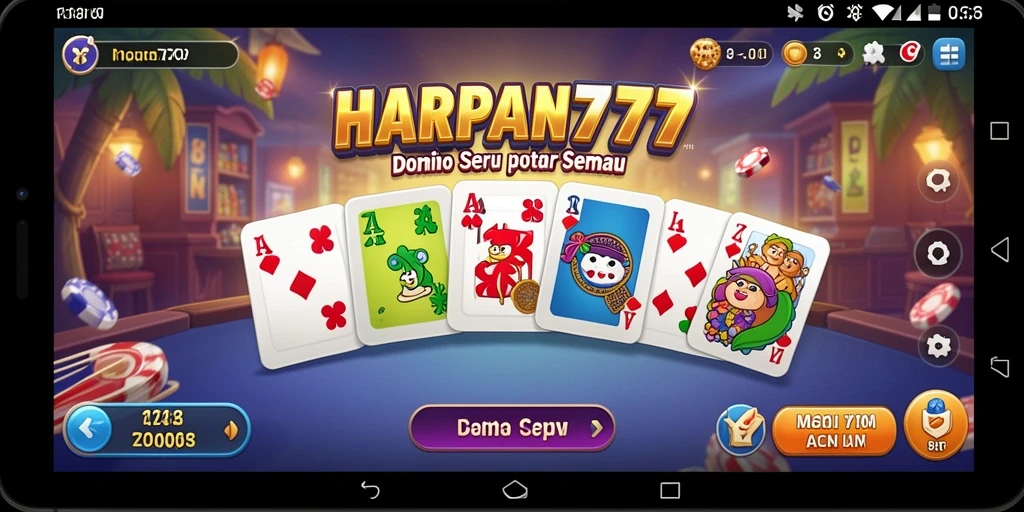Screenshot utama HARAPAN777 menampilkan gameplay seru permainan Domino.