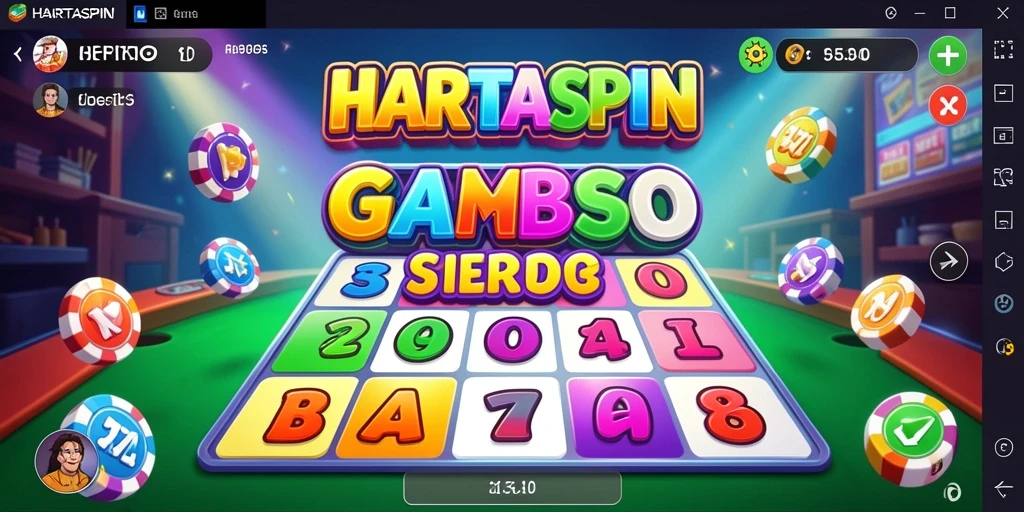Screenshot HARTASPIN menampilkan gameplay Bingo yang seru.