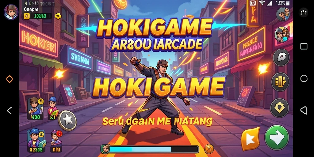 Tampilan gameplay utama HOKIGAME yang penuh aksi dan tantangan.