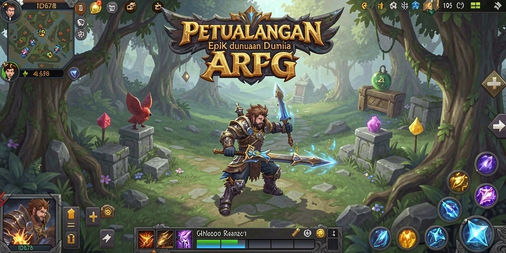 Tampilan gameplay seru di dunia ARPG yang penuh petualangan.