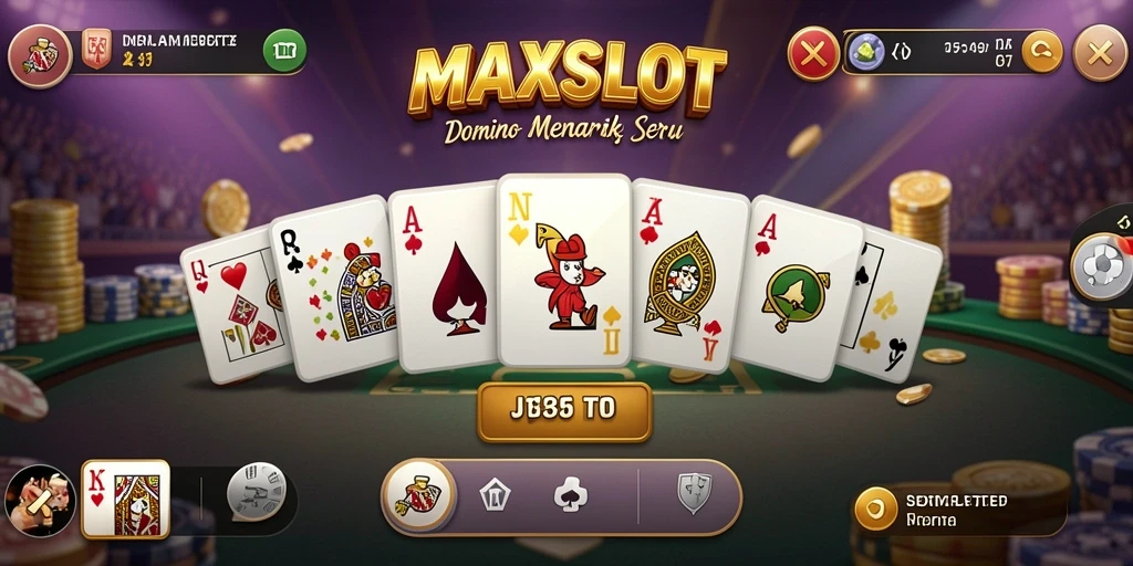 Tampilan menarik dari gameplay Domino MAXSLOT yang seru dan interaktif.