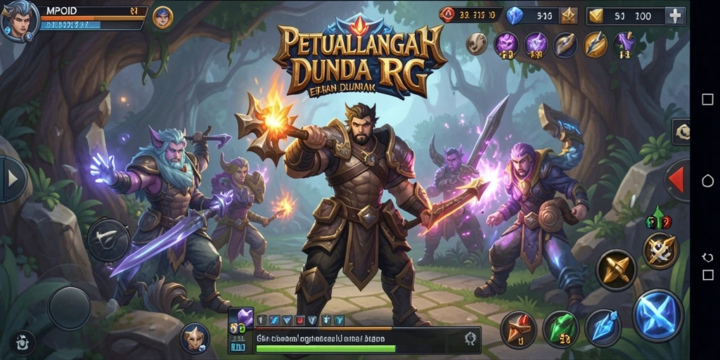 Tampilan screenshot MPOID menampilkan pertarungan epik di dunia RPG.
