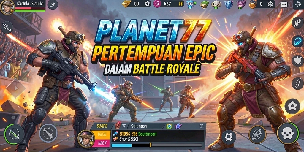 Gameplay seru dalam battle royale PLANET77.