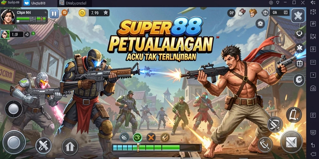 Gameplay seru dengan aksi menegangkan di SUPER88.