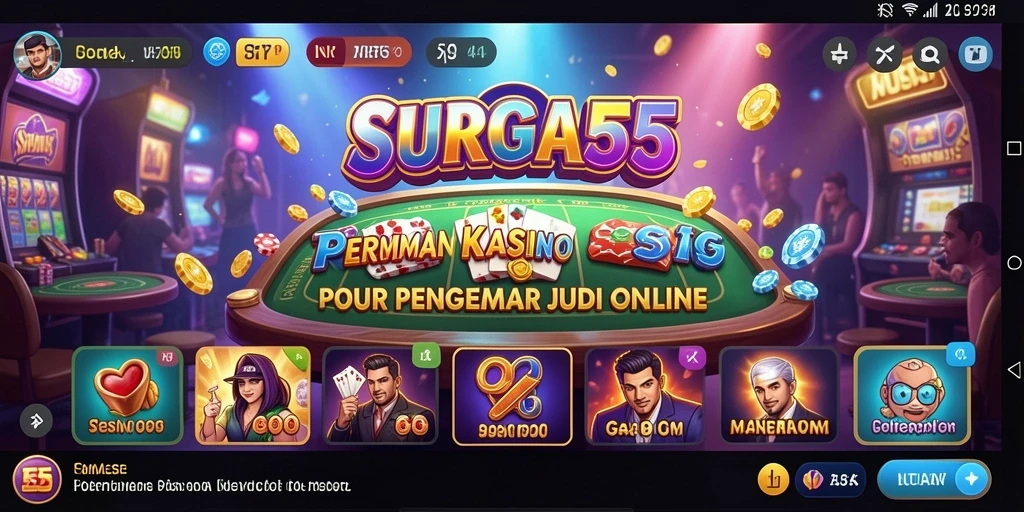 Screenshot SURGA55 menunjukkan gameplay yang seru dan interaktif.
